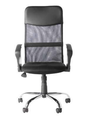 Alphason Orlando Mesh Office Chair With Wheels In Black from B&Q