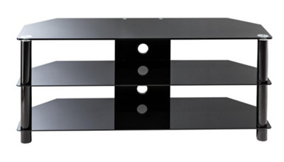 Alphason Essentials Tv-Stand With 3 Shelves Black/glass1200mm from B&Q
