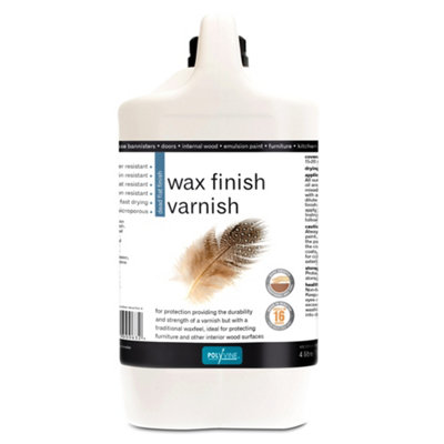 Polyvine Wax Finish Varnish Dead Flat Clear 4L from B&Q