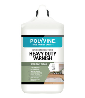 Polyvine Heavy Duty Interior Wood Varnish Dead Flat 4L from B&Q