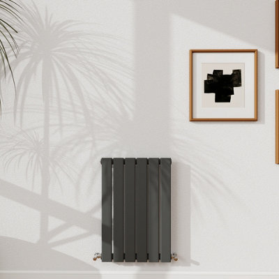 Probaty Bathrooms 600X408mm Anthracite Horizontal Designer Radiator Single Panel Modern Central Heating Flat Panel Radiators from B&Q