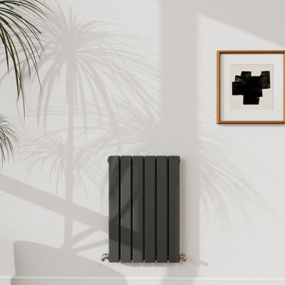 Probaty Bathrooms 600X408mm Anthracite Horizontal Designer Radiator Double Panel Modern Central Heating Flat Panel Radiators from B&Q