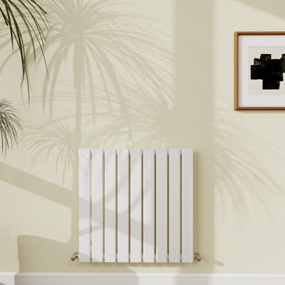 Probaty Bathrooms 600X612mm White Horizontal Designer Radiator Single Panel Modern Central Heating Flat Panel Radiators from B&Q