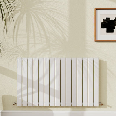 Probaty Bathrooms 600X1020mm White Horizontal Designer Radiator Single Panel Modern Central Heating Flat Panel Radiators from B&Q