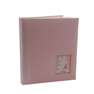 Baby Bunny Traditional Pink Photo Album 80 Pages from B&Q