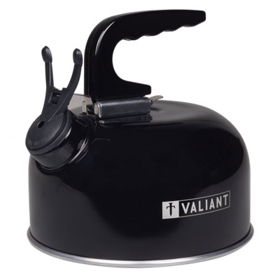 Valiant Camping Kettle In Includes Whistling Spout And Removeable Handle - 1 Litre Black