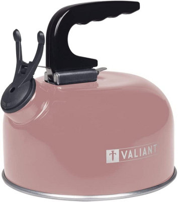 Valiant Camping Kettle In - Features Whistling Spout & Removable Handle - 1 Litre Capacity Pink