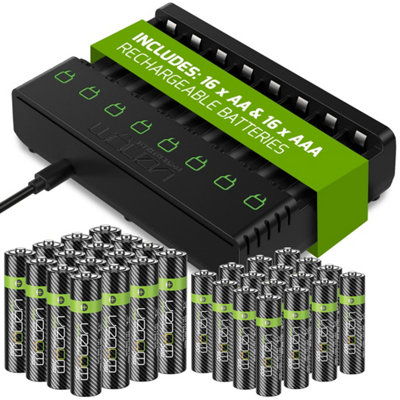 Venom Rechargeable Batteries & Charging DockIncludes 16 X Aa 2100Mah + 16 X Aaa 800Mah Batteries from B&Q