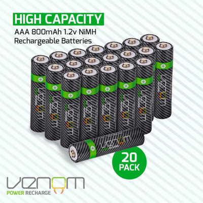 Venom Rechargeable Aaa Batteries800Mah High CapacityPack Of 20 from B&Q