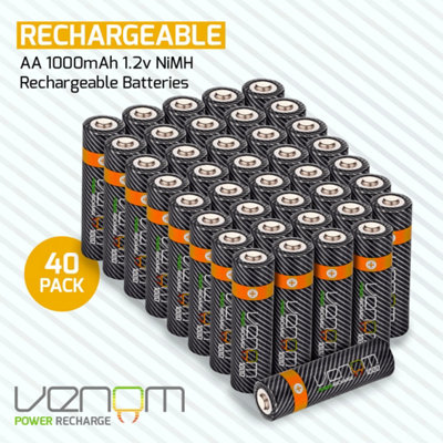 Venom Rechargeable Aa Batteries (40-Pack) from B&Q