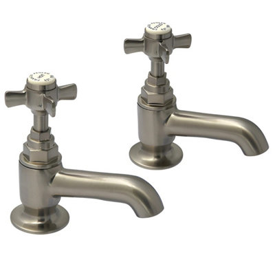 Hydros Francis Pegler Sequel Bath Taps Pair In Brushed Nickel Traditional Style from B&Q