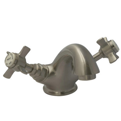 Francis Pegler Sequel Basin Mono Mixer Tap In Brushed Nickel Inc Pop Up Waste from B&Q
