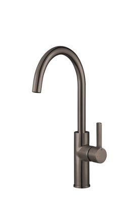 Westco Francis Jeroni Swan Spout One Handle Gunmetal Cold Open Mono Kitchen Mixer Tap from B&Q
