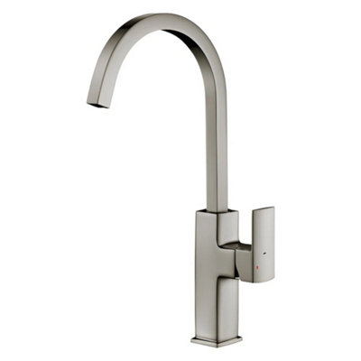 Hydros Francis Pegler Marata Square Spout Kitchen Mixer Tap One Handle Brushed Nickel from B&Q