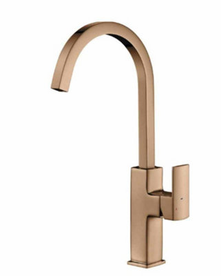 Francis Pegler Marata Square Spout 1 Handle Antique Brass 922136 Mixer Tap from B&Q