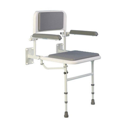 Aquarius Safecare Fold Away 190Kg Padded Shower Seat With Arms And Backrest Aq49970 from B&Q