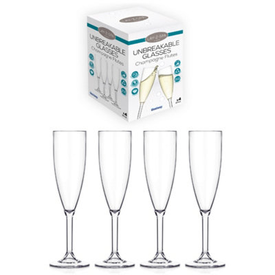 Lay-Z-Spa Premium Unbreakable Champagne Flutes X4 Garden Accessories from B&Q