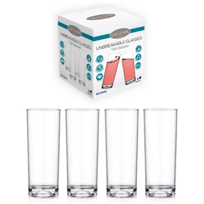 Lay-Z-Spa Premium Unbreakable Ultra Clear Tumblers X4Garden Accessories from B&Q