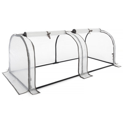 Christow Growhouse Tunnel Greenhouse Large Garden Polytunnel Grow House2 Section from B&Q
