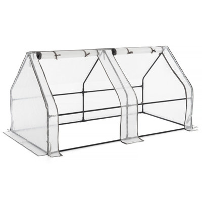 Christow Growhouse Tunnel Greenhouse Large Garden Polytunnel Grow House2 Section from B&Q