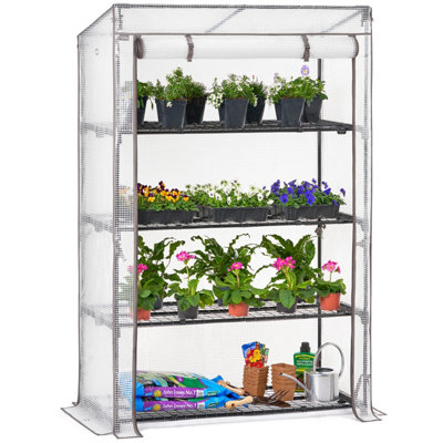 Christow 4 Tier Greenhouse Large Growhouse Pe Cover Plant Grow House Outdoor Garden from B&Q