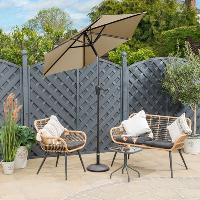 Christow 2M Crank And Tilt Parasol - Taupe
