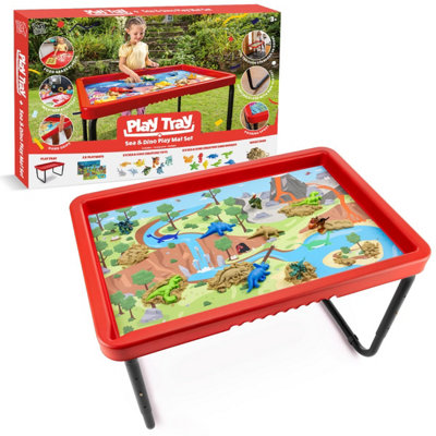  - Playtray Activity TableSensory Play With Sea Life And Dinosaur Play Mat Set