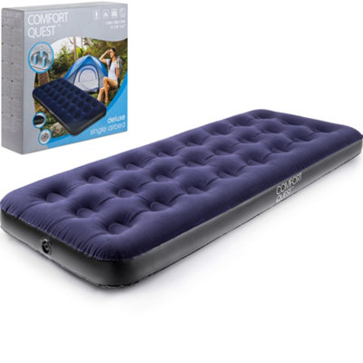 Trail Outdoor Leisure Single Air Bed Inflatable Airbed Flocked Camping Guest Mattress Comfort Quest from B&Q