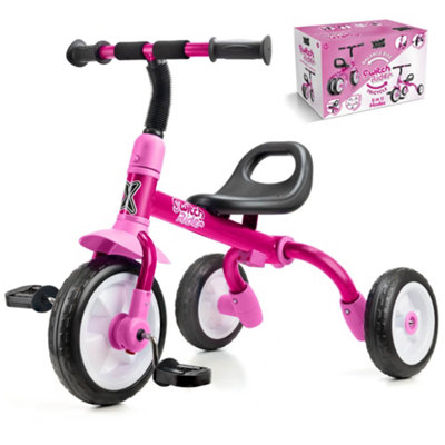 Xootz Pink Switch Rider 5 In 1 Folding Balance Bike Trike - Image 8