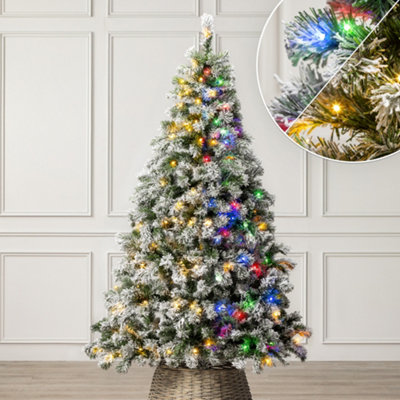 Christow Pre-Lit Chamonix Spruce Flocked Christmas Tree from B&Q