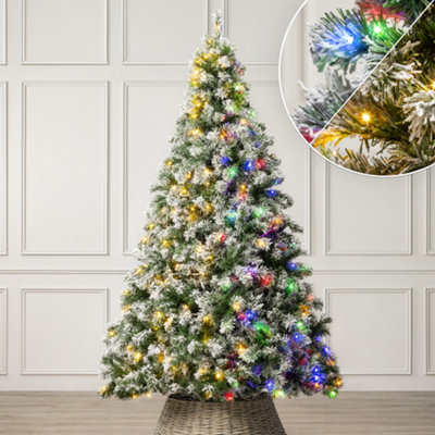 Christow Pre-Lit Chamonix Spruce Flocked Christmas Tree from B&Q