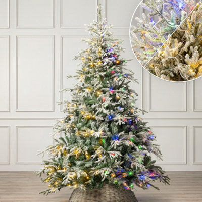 Christow Pre Lit Christmas Tree Verbier Fir Colour Switch & Timer 6Ft 7Ft 8Ft from B&Q