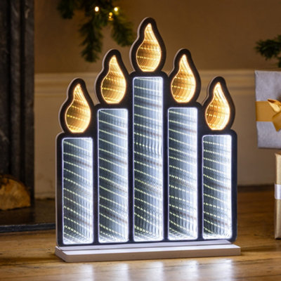Christow Christmas Infinity Light Led Candle Bridge Indoor Decoration 40Cm Wooden Base from B&Q