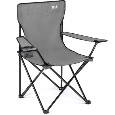 Trail Outdoor Leisure Folding Portable Camping Chair With Cup HolderGrey from B&Q