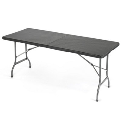 Christow Rattan Effect Garden Table Black 6Ft from B&Q