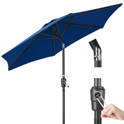 B&Q -  2.4M Crank And Tilt Parasol With Uv Protection