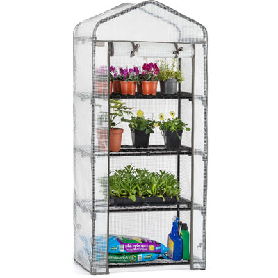 Christow 4 Tier Mini Greenhouse With Roll Door from B&Q