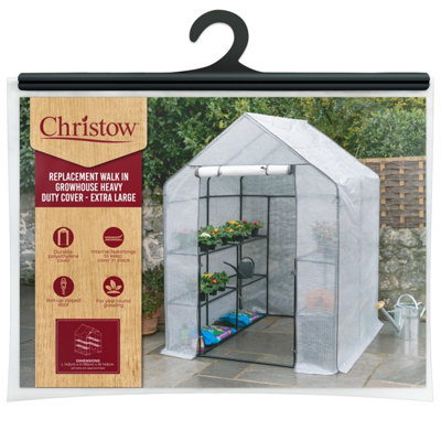 Christow Large Walk In Greenhouse Replacement CoverCover Only from B&Q
