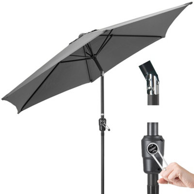 B&Q -  2.7M Crank And Tilt Parasol With Uv Protection