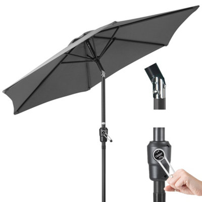 B&Q -  2.4M Crank And Tilt Parasol With Uv Protection