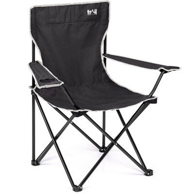 Trail Outdoor Leisure Folding Portable Camping Chair With Cup HolderBlack from B&Q