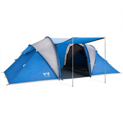Trail Outdoor Leisure Hartland 4 Man Family Tunnel Tent With Darkened Bedrooms from B&Q