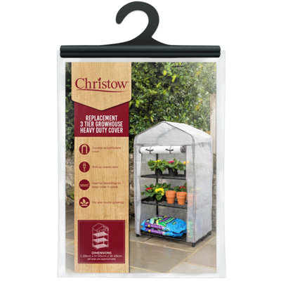 Christow 3 Tier Greenhouse Cover Replacement Reinforced & Heavy Duty from B&Q