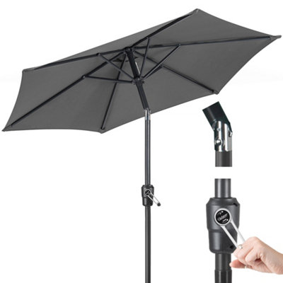 B&Q -  2M Crank And Tilt Parasol With Uv Protection