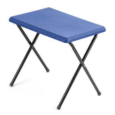 Trail Outdoor Leisure Folding Camping Table Small Lightweight Portable Outdoor Picnic Aluminium Legs Blue from B&Q