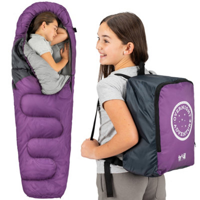 Trail Outdoor Leisure Kids Mummy Hooded 3 Season Sleeping Bag from B&Q