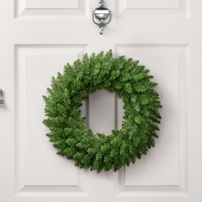 B&Q -  Christmas Artificial Plain Green Wreath 45Cm