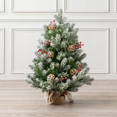B&Q -  Christmas Artificial Frosted Green Wreath