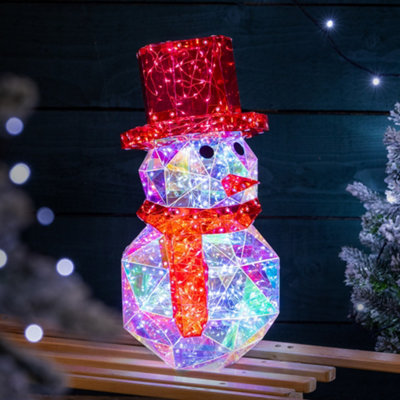 Christow Christmas Iridescent Led Snowman Decoration from B&Q