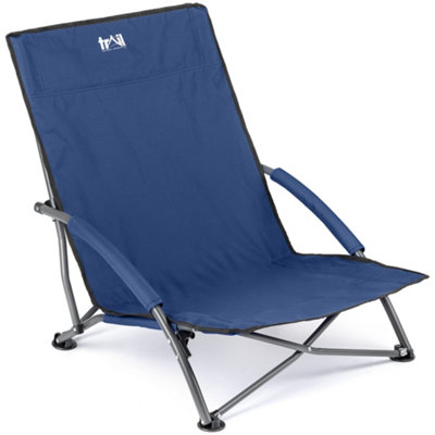 Trail Outdoor Leisure Low Beach Chair Folding Outdoor Camping Garden Festival Lightweight Lounger SeatNavy from B&Q